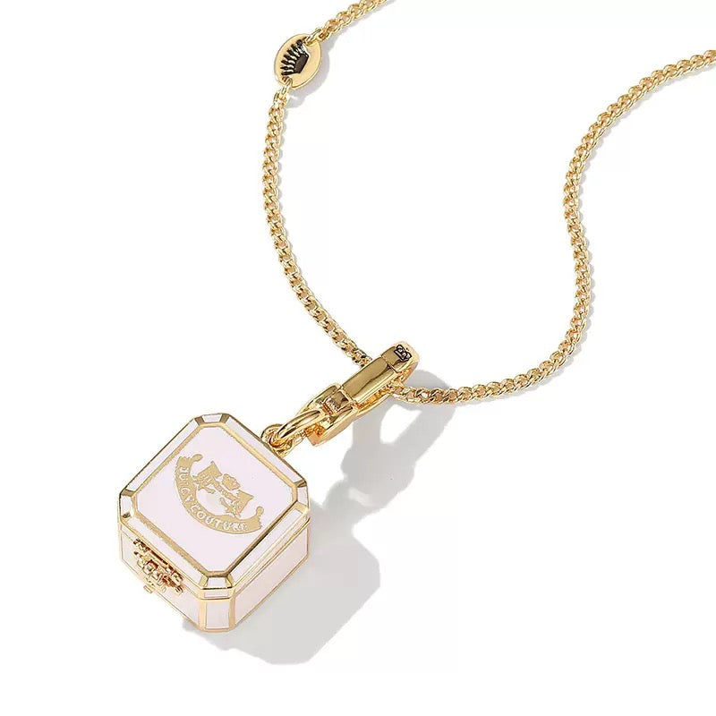 3D Heart Chocolate Box Pendant Necklace – Openable Gold Locket